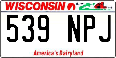 WI license plate 539NPJ