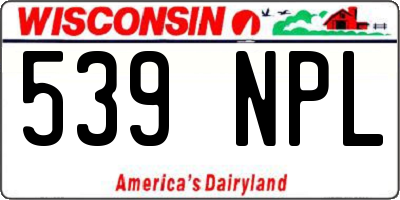 WI license plate 539NPL