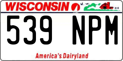 WI license plate 539NPM