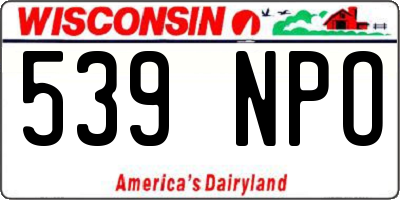 WI license plate 539NPO