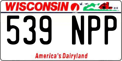 WI license plate 539NPP