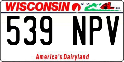 WI license plate 539NPV
