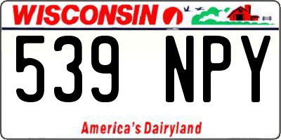 WI license plate 539NPY