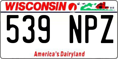 WI license plate 539NPZ