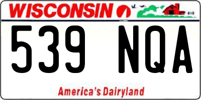 WI license plate 539NQA