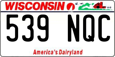 WI license plate 539NQC