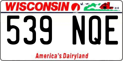 WI license plate 539NQE