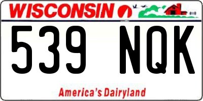 WI license plate 539NQK