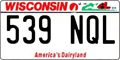 WI license plate 539NQL