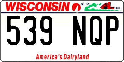 WI license plate 539NQP
