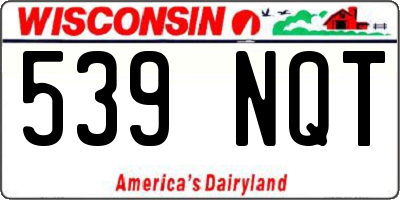 WI license plate 539NQT