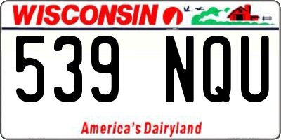 WI license plate 539NQU