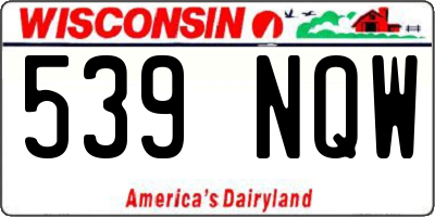 WI license plate 539NQW