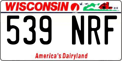 WI license plate 539NRF