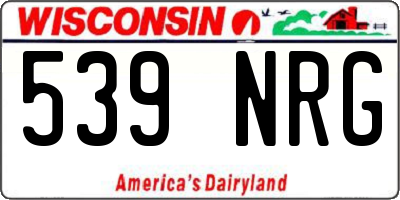 WI license plate 539NRG