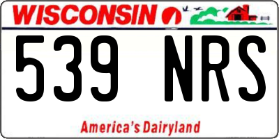 WI license plate 539NRS