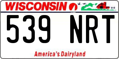 WI license plate 539NRT