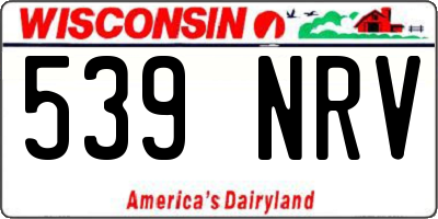 WI license plate 539NRV