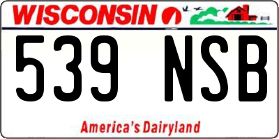 WI license plate 539NSB