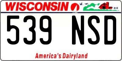 WI license plate 539NSD