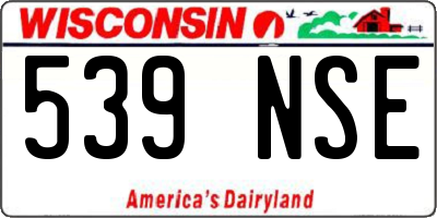 WI license plate 539NSE