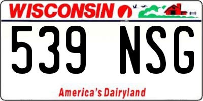 WI license plate 539NSG