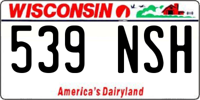 WI license plate 539NSH