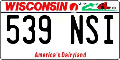 WI license plate 539NSI