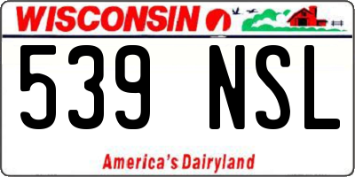 WI license plate 539NSL