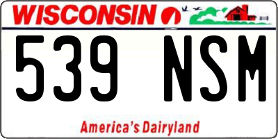 WI license plate 539NSM
