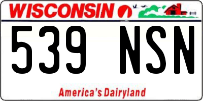 WI license plate 539NSN