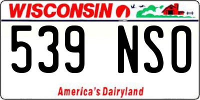 WI license plate 539NSO