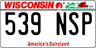 WI license plate 539NSP