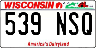 WI license plate 539NSQ