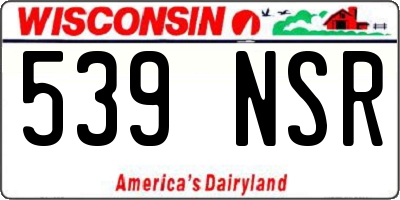 WI license plate 539NSR