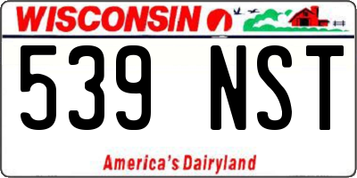 WI license plate 539NST