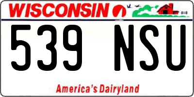 WI license plate 539NSU