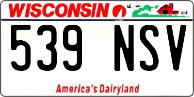 WI license plate 539NSV
