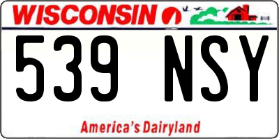 WI license plate 539NSY