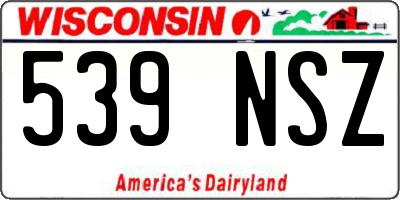 WI license plate 539NSZ