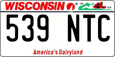 WI license plate 539NTC
