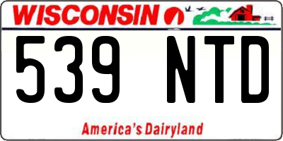 WI license plate 539NTD