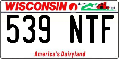 WI license plate 539NTF
