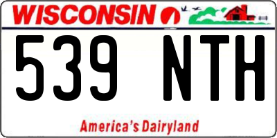WI license plate 539NTH