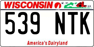 WI license plate 539NTK