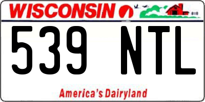 WI license plate 539NTL
