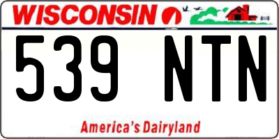 WI license plate 539NTN