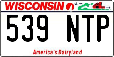 WI license plate 539NTP