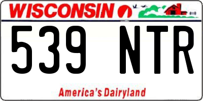 WI license plate 539NTR