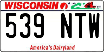WI license plate 539NTW